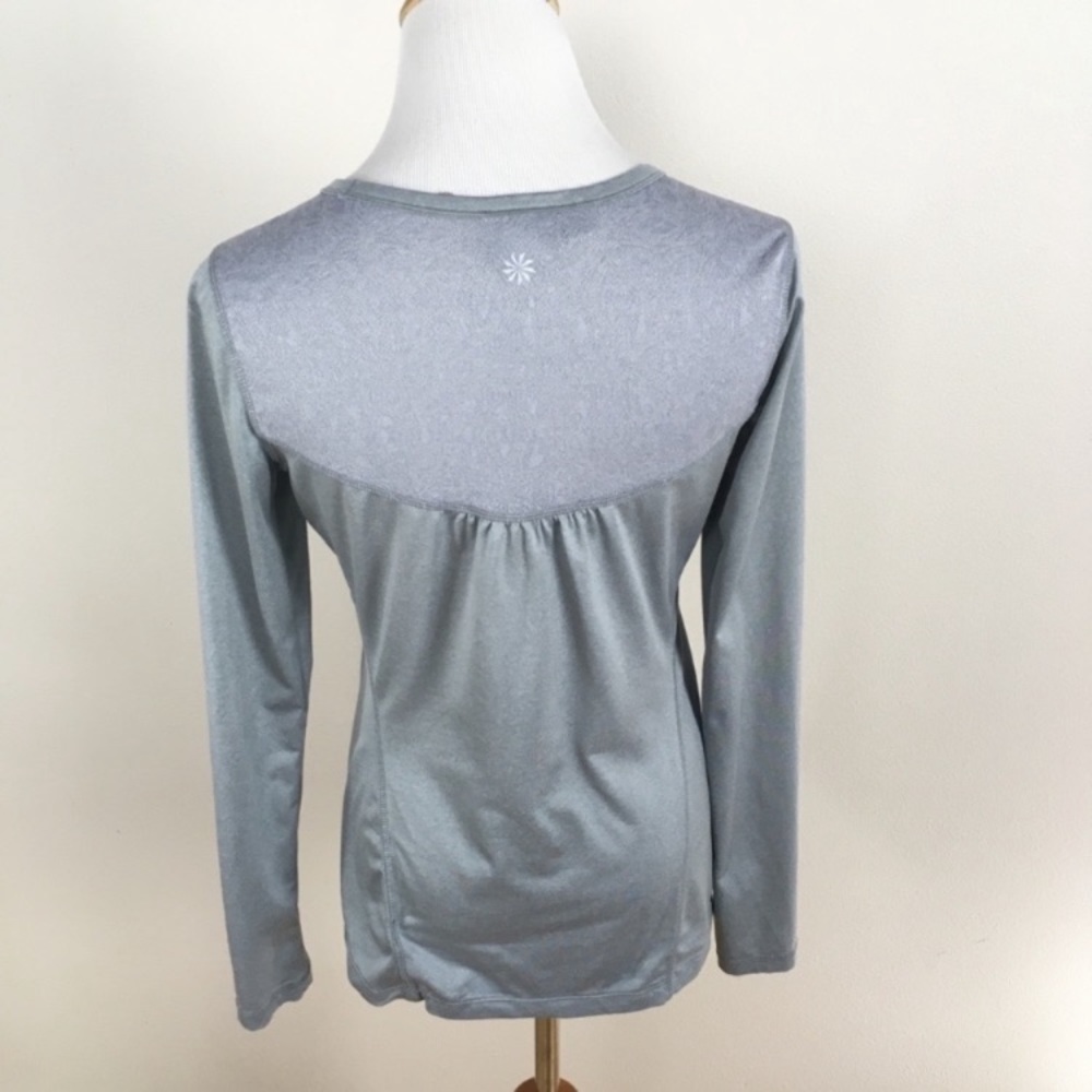 Athleta Silver Lace Back Long Sleeve Top Yoga Run Fitness Women’s Sz Small‎ - Picture 4 of 6
